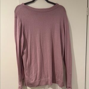 lululemon athletica Dusty Pink Crew Neck Sweater with open back
